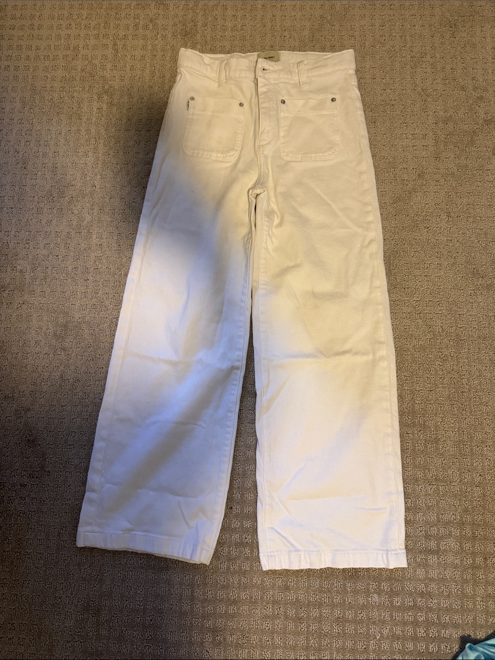 Girls White Wide-Leg Jeans